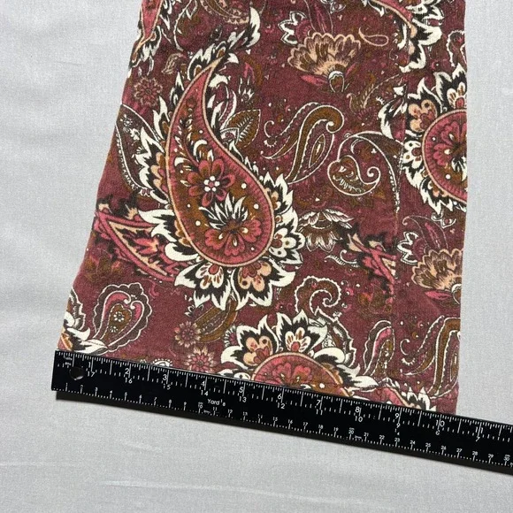 Sterling & Stitch‎ Flare Pants Womens 27x32.5 Brown Paisley Corduroy Boho Retro - Picture 16 of 16